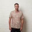 G56W11 Mens Button Under Short Sleeve Print Shirt Gabicci Classic - CANDY