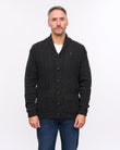 G57M20 Mens Chunky Cable Knit Button Thru Cardigan Gabicci Heritage - ANTHRACITE