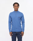 V57GK15 Mens Naxton Long Sleeve Plain Knit Zip Neck Gabicci Vintage - AIRFORCE