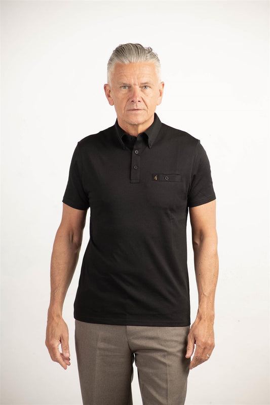 V00GX18 Mens Ladro Jersey Polo Shirt Gabicci Vintage - BLACK