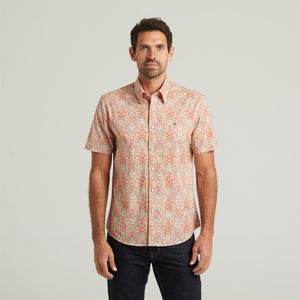 G54W11 Mens Short Sleeve Printed  Shirt Gabicci Classic - PEACH