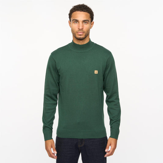 V55GK10 Mens Duke Long Sleeve Plain Knitted Turtle Neck Gabicci Vintage - IVY