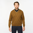 G55M04 Fancy Vee Neck Sweater Gabicci Classic NUTMEG