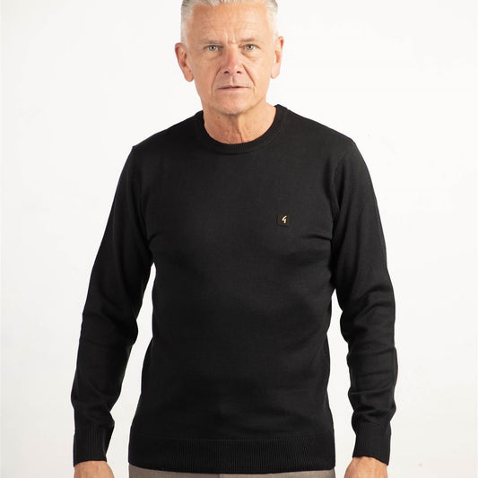 V00GK07 Mens Cole Crew Neck Sweater Gabicci Vintage - BLACK