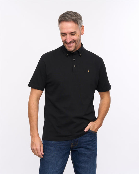 G57X14 Mens Short Sleeve Pique Polo Gabicci Heritage - BLACK