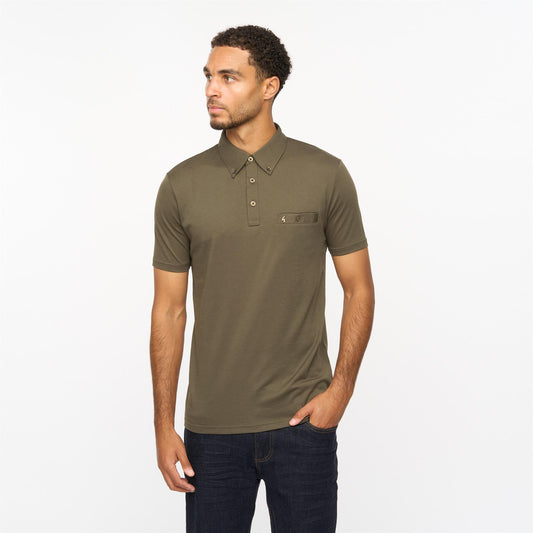 V55GX18 Mens Ladro Short Sleeve Plain Jersey Polo Shirt Gabicci Vintage - IVY