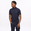 V56GK18 Mens Lasso Short Sleeve Plain Knit Quarter Zip Gabicci Vintage - NAVY