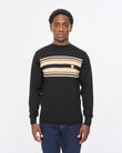 V57GM19 Mens Liam Long Sleeve Knit Crew Gabicci Vintage - BLACK