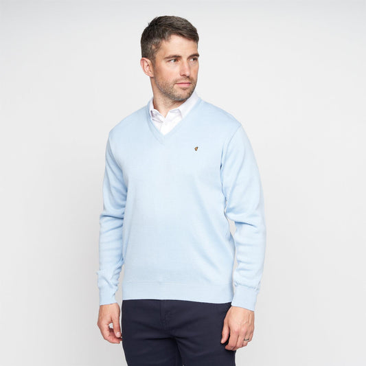 G00K01 Mens Vee Neck Sweater Gabicci Classic  - SKY