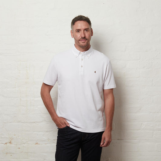 G56X14 Mens Short Sleeve Pique Polo Gabicci Classic - WHITE