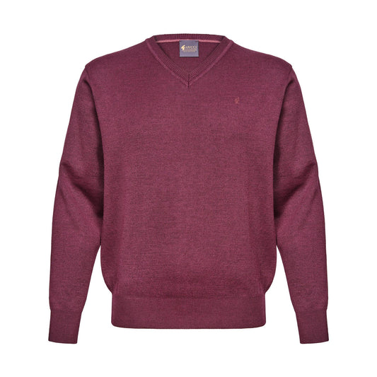 G00K01 Mens Vee Neck Sweater Gabicci Classic  - SLOEBERRY