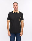 G57X10 Mens Short Sleeve Jersey Polo Gabicci Heritage - BLACK