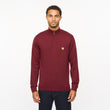 V55GK15 Mens Naxton Long Sleeve Plain Knitted Quarter Zip Gabicci Vintage - MULBERRY