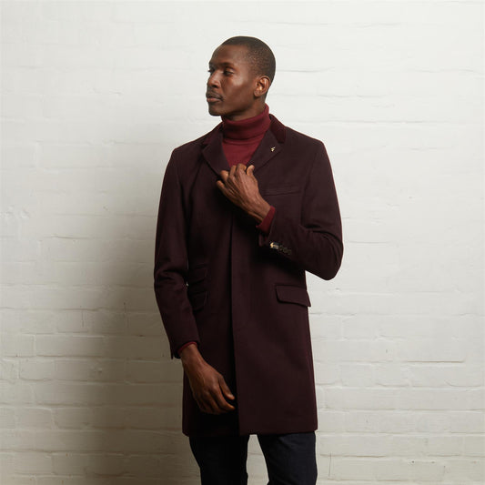 V55GJ06 Mens Winston Melton Overcoat. Gabicci Vintage - MULBERRY