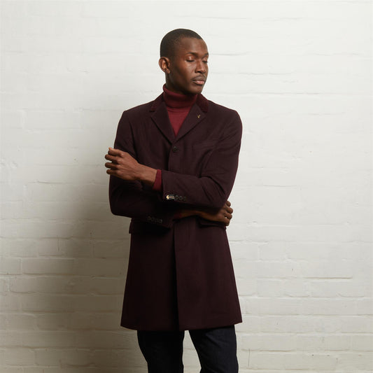 V55GJ06 Mens Winston Melton Overcoat. Gabicci Vintage - MULBERRY