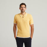 G54M08 Mens Short Sleeve Zip Neck Knitted Polo Gabicci Classic - PINEAPPLE