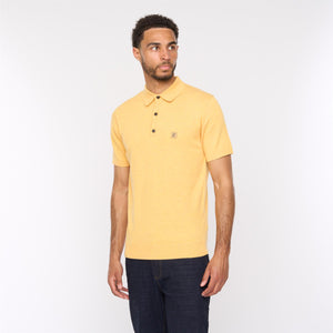 V54GK04 Mens Jackson Short Sleeve Plain Knitted Polo Gabicci Vintage - PINEAPPLE