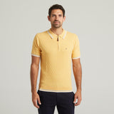 G54M08 Mens Short Sleeve Zip Neck Knitted Polo Gabicci Classic - PINEAPPLE