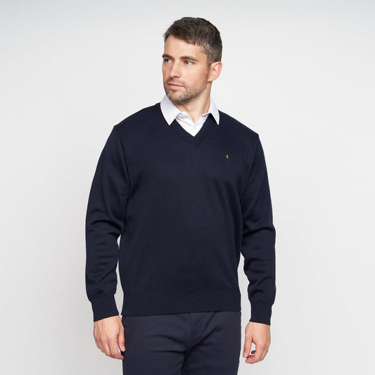 G00K01 Mens Vee Neck Sweater Gabicci Classic  - NAVY