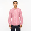 V55GW01 Mens Fraser Long Sleeve Woven Check Shirt Gabicci Vintage - CHERRY