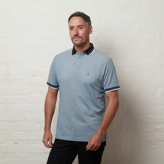 G56X01 Mens Short Sleeve Oxford Collar Jersey Polo Gabicci Classic - DELFT