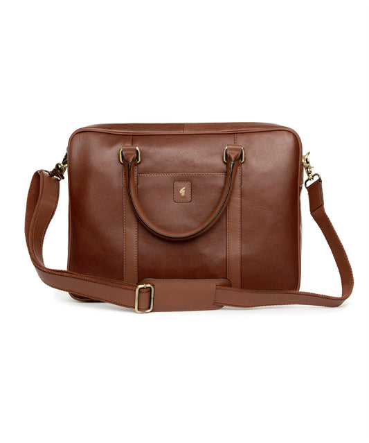 AGABB06 Leather Joe Laptop Bag CHESTNUT