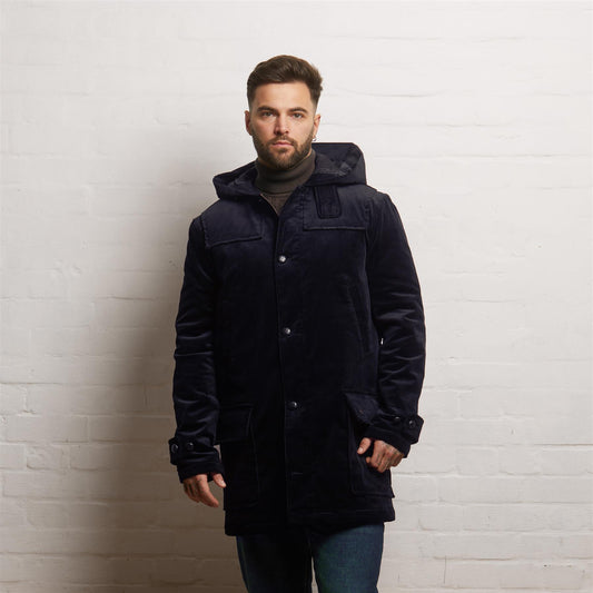 V55GJ14 Mens Chuck Cord Duffle Gabicci Vintage - NAVY