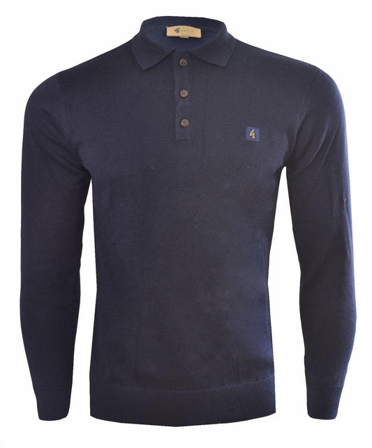 V00GK08 Mens Francesco Polo Collar Sweater Gabicci Vintage - NAVY