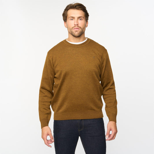 G55K04 Plain Crew Neck Sweater Gabicci Classic NUTMEG