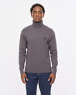 V57GK09 Mens Ricardo Long Sleeve Plain Knit Roll Neck Gabicci Vintage - CHARCOAL