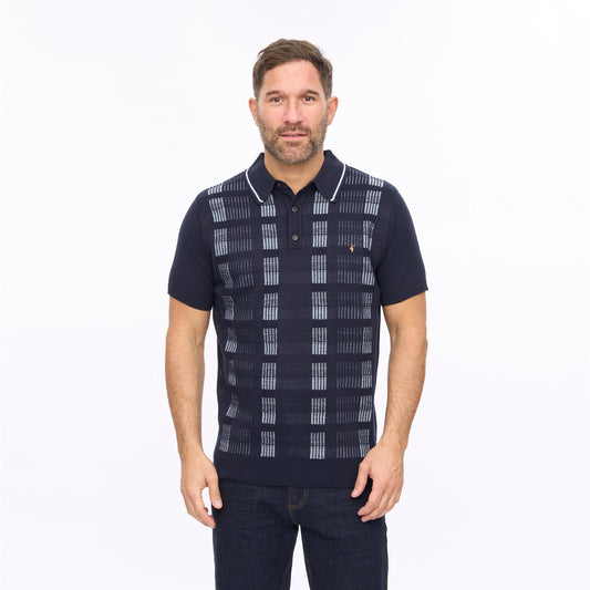 G56M09 Mens Short Sleeve Knit Polo Gabicci Classic - NAVY
