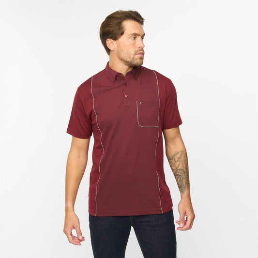 G55X03 Fancy Short Sleeve Jersey Shirt Gabicci Classic MULBERRY