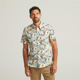G52W09 Mens Short Sleeve Printed Shirt Gabicci Classic - CORAL