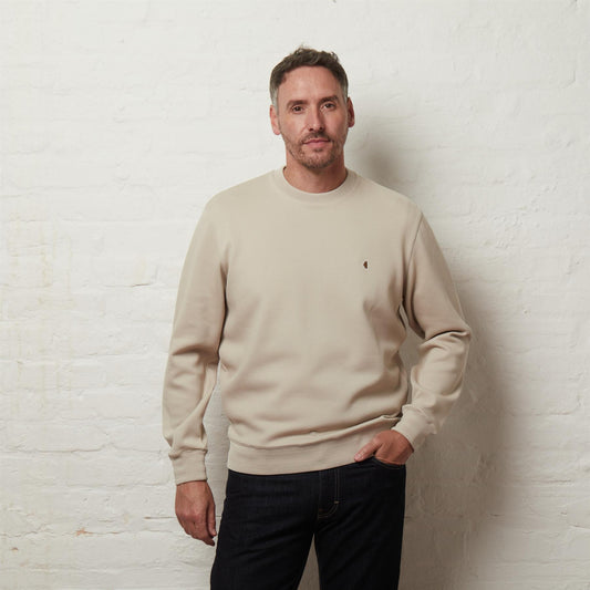 G56D03 Mens Crew Neck Sweat Gabicci Classic - CEMENT