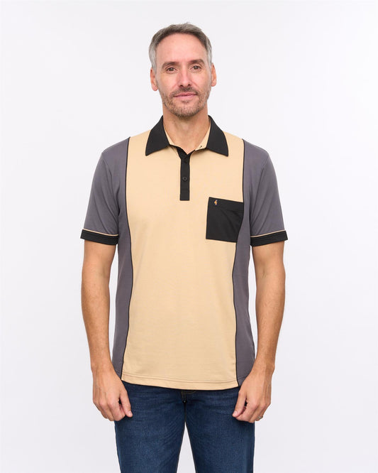 G57X02 Mens Short Sleeve Jersey Polo Gabicci Heritage - CHARCOAL