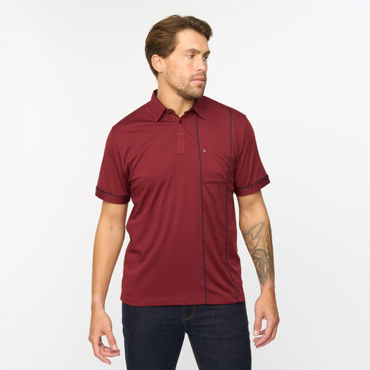 G55X02 Short Sleeve Jersey Shirt Gabicci Classic MULBERRY
