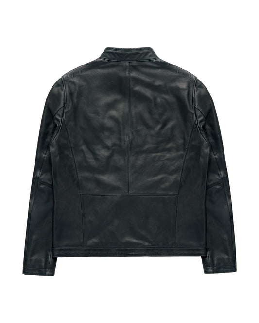 AGABJ09 Leather  Lambert Racing Jacket NAVY