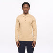V56GK08 Mens Francesco Long Sleeve Plain Knit Polo Gabicci Vintage - SANDSTONE