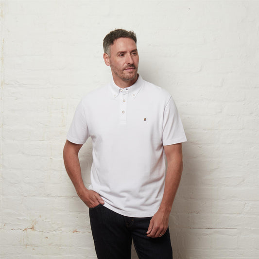 G56X14 Mens Short Sleeve Pique Polo Gabicci Classic - WHITE