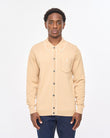 V57GM24 Mens Di-Lello Long Sleeve Button Thru Knit Polo Gabicci Vintage - CARAMEL