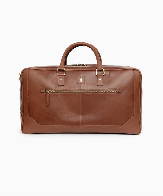 AGABB01 Leather Calvin Holdall CHESTNUT