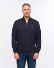 G57D01 Mens Quarter Zip Sweat Gabicci Heritage - NAVY