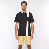 G52X17 Mens Short Sleeve Plated Jersey Polo Shirt Gabicci Classic - BLACK
