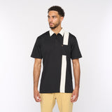 G52X17 Mens Short Sleeve Plated Jersey Polo Shirt Gabicci Classic - BLACK