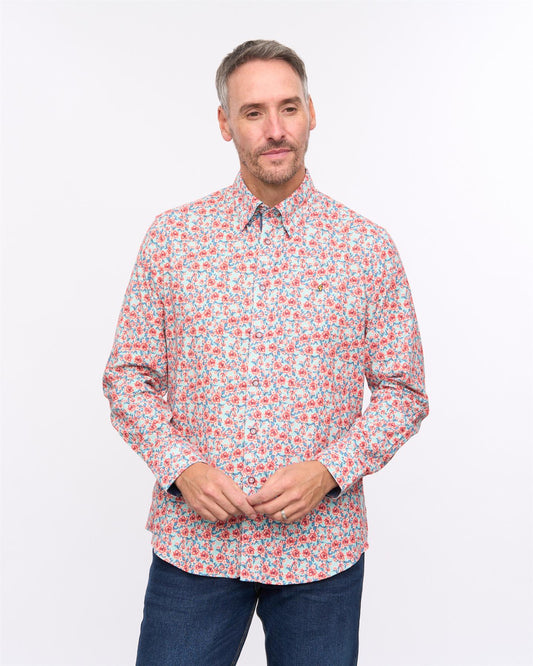 G57W13 Mens Print Shirt Gabicci Heritage - ROSE