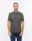 G57X08 Mens Short Sleeve Oxford Jersey Trim Polo Gabicci Heritage - KHAKI