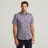 G54W05 Mens Short Sleeve Printed  Shirt Gabicci Classic - NAVY