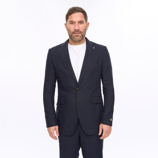 T56GA05 Mens Jacket and Trouser Linen Suit Gabicci Classic - NAVY