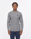 V57GM21 Mens Temor Long Sleeve Cable Knit Gabicci Vintage - CHARCOAL