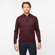 G55K21 Merino Quarter Zip Sweater Gabicci Classic MULBERRY
